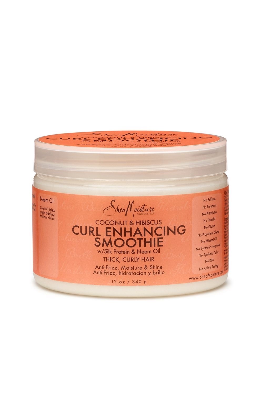 SheaMoisture Smoothie Curl Enhancing Cream Coconut and Hibiscus for Thick, Curly Hair Sulfate Free and Paraben Free