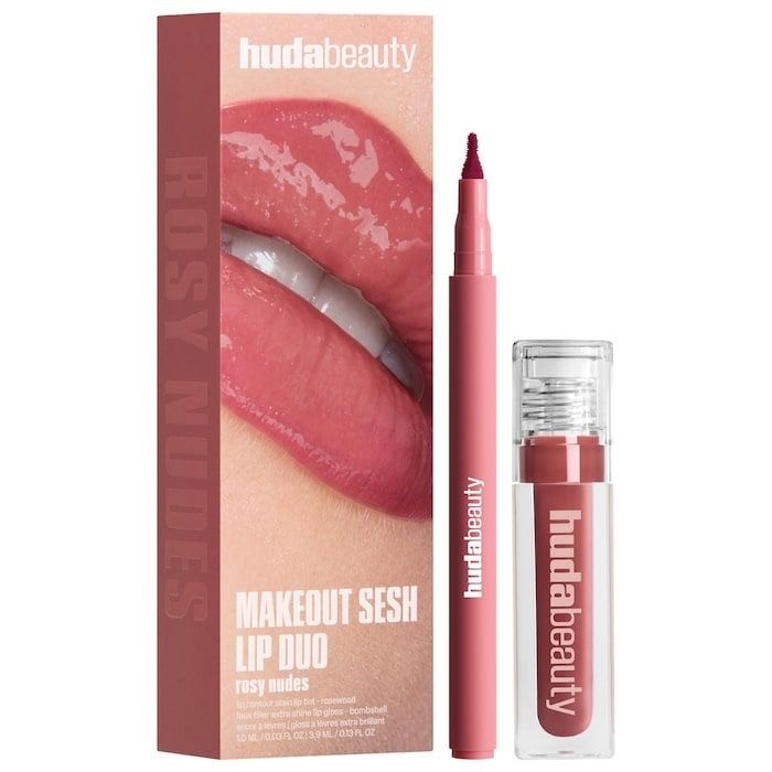 Huda Beauty – Makeout Sesh Lip Duo (Rosy Nudes)